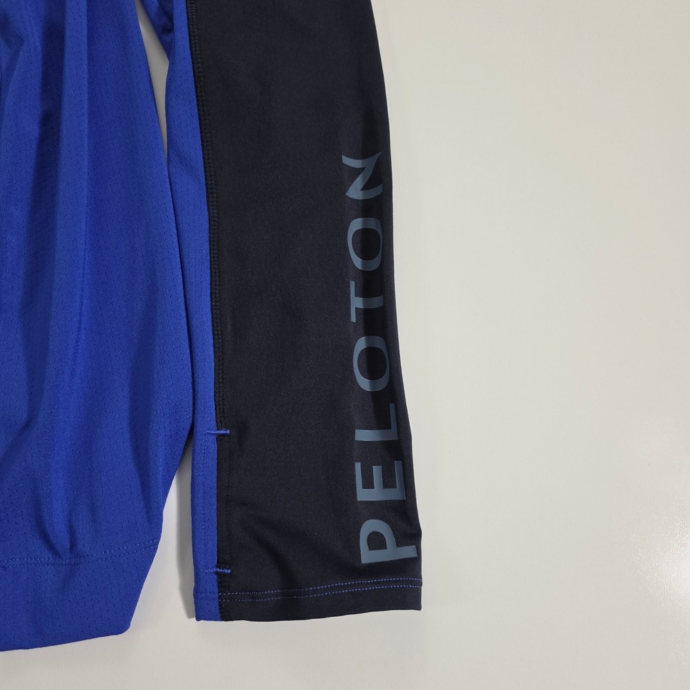 Peloton Mens Quarter Zip Pullover Blue Black Long Sleeve Athletic Top XL - Picture 4 of 12
